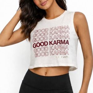 Spiritual Gangster Cropped “Good Karma” Muscle Tee
